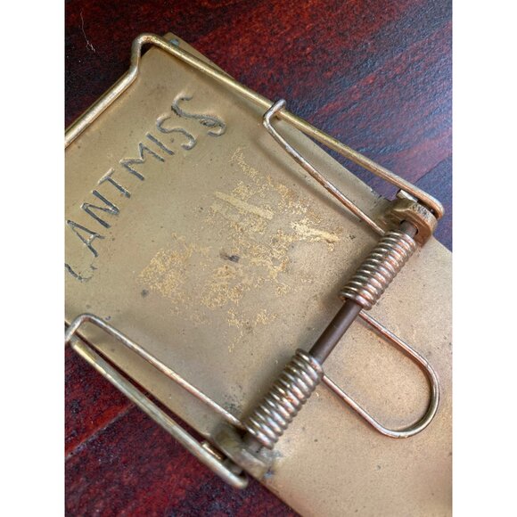 Vintage brass mini mouse trap “can’t miss” Business card holder patina - Picture 6 of 6